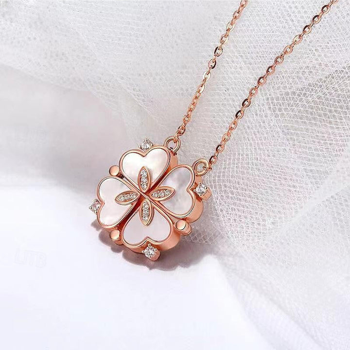 Collier trèfle pendentif romantique mignon pour femme