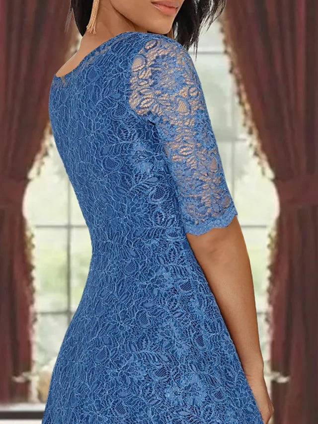 Robe de Mère de la Mariée Coupe A-Line/Princess à Manches Mi-Longues et Décolleté Plongeant avec Appliques et Veste