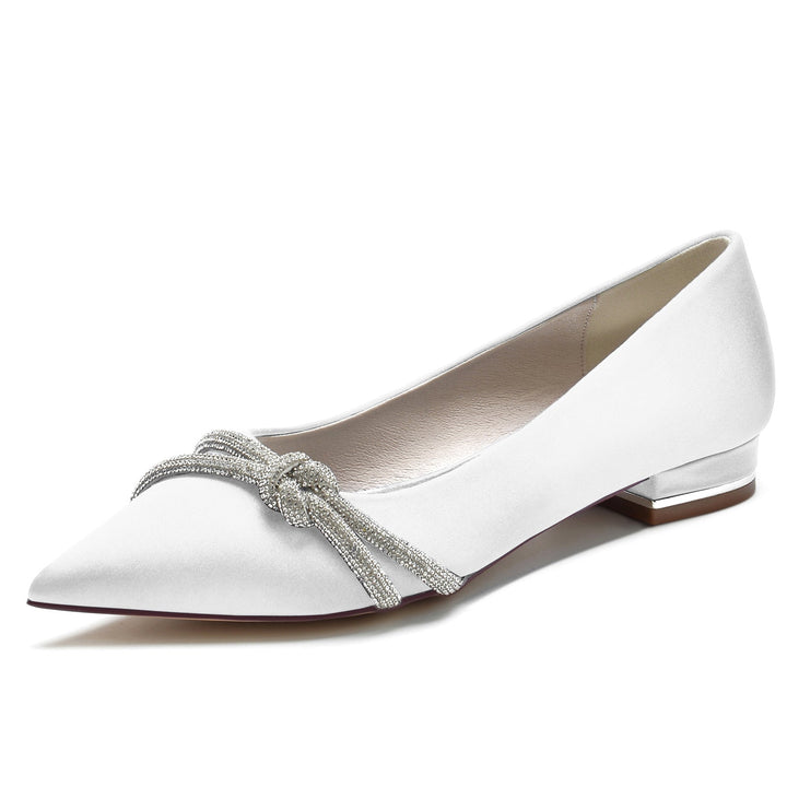 Chaussures de Mariage pour Femmes Minimalistes à Bout Pointu et à Talon Bas