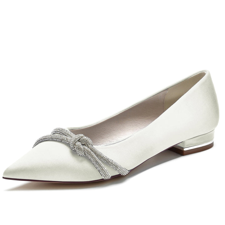 Chaussures de Mariage pour Femmes Minimalistes à Bout Pointu et à Talon Bas