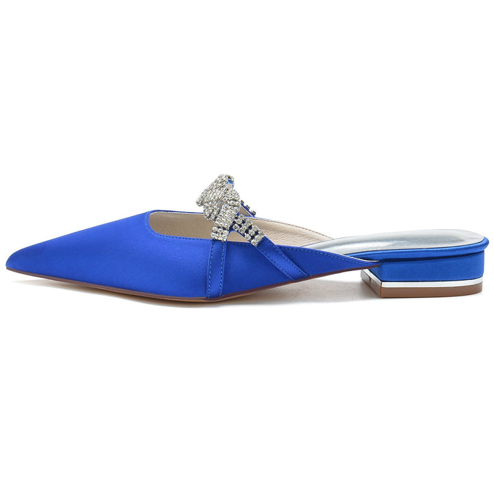 Chaussures de Mariage pour Femmes Chaussures de Mariée à Bout Pointu et Bas en Cristal Scintillant Torsadé
