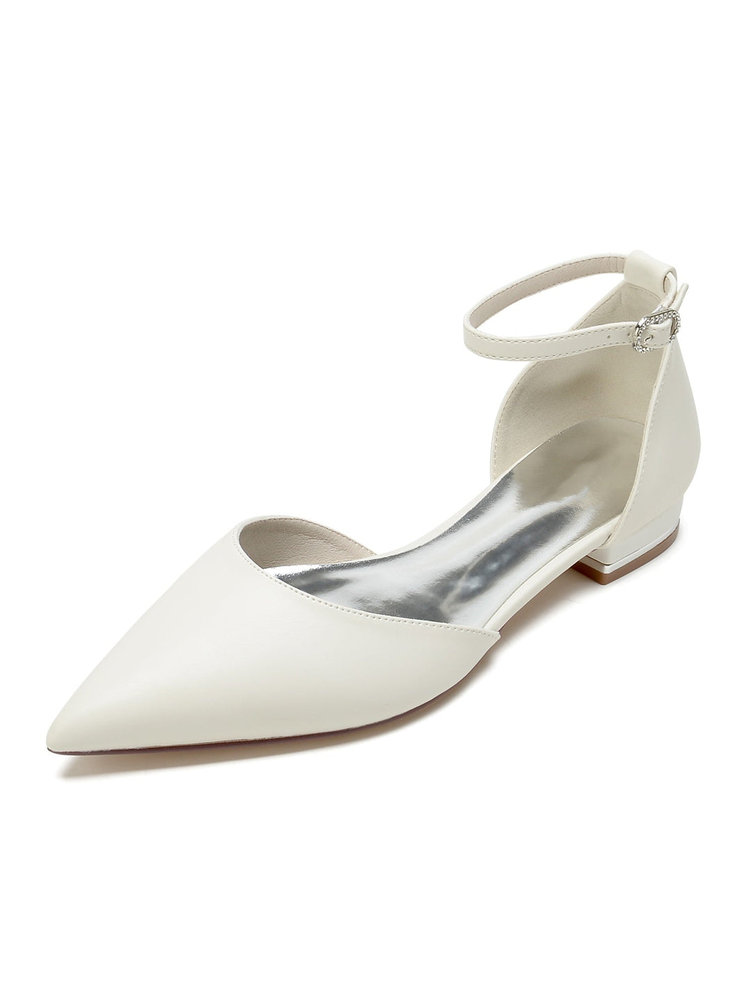 Chaussures de Mariage pour Femmes, Chaussures de Demoiselle D'Honneur à Talon Bas et à Bout Pointu