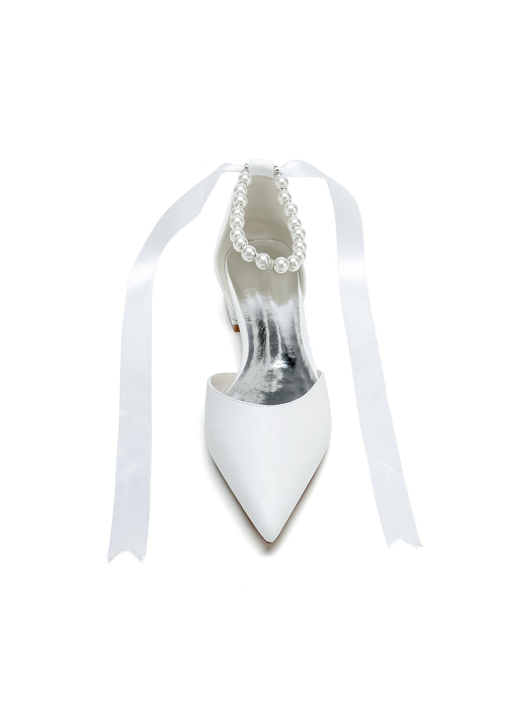 Chaussures de Mariage pour Femmes, Chaussures de Demoiselle D'Honneur à Talons Bas et Bout Pointu