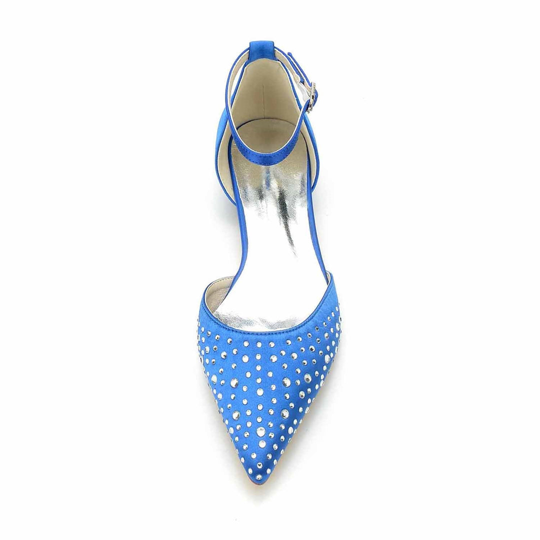 Chaussures de Mariée à Bout Pointu et Mini Cristal pour Femmes