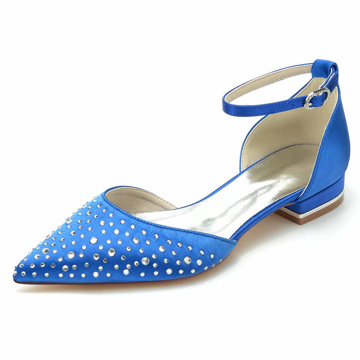 Chaussures de Mariée à Bout Pointu et Mini Cristal pour Femmes