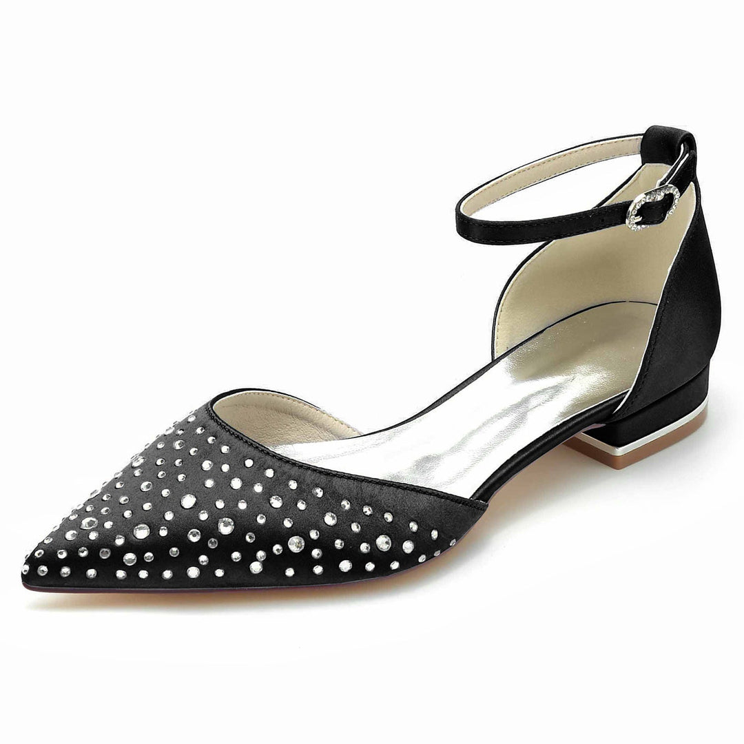 Chaussures de Mariée à Bout Pointu et Mini Cristal pour Femmes