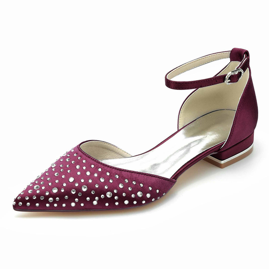 Chaussures de Mariée à Bout Pointu et Mini Cristal pour Femmes