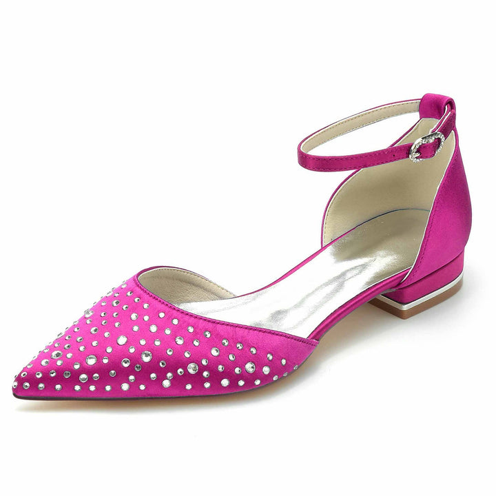 Chaussures de Mariée à Bout Pointu et Mini Cristal pour Femmes