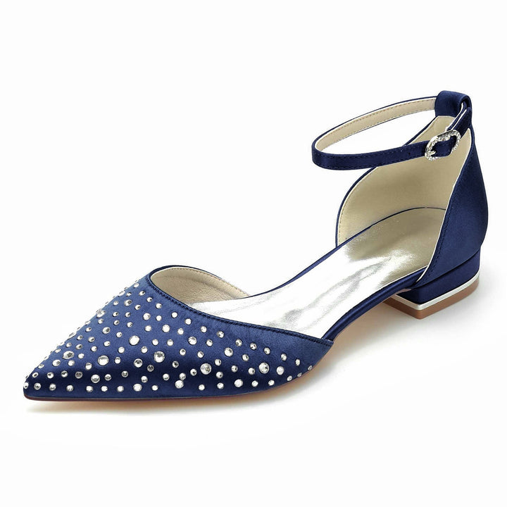 Chaussures de Mariée à Bout Pointu et Mini Cristal pour Femmes