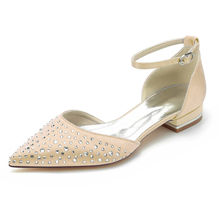 Chaussures de Mariée à Bout Pointu et Mini Cristal pour Femmes