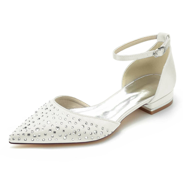 Chaussures de Mariée à Bout Pointu et Mini Cristal pour Femmes