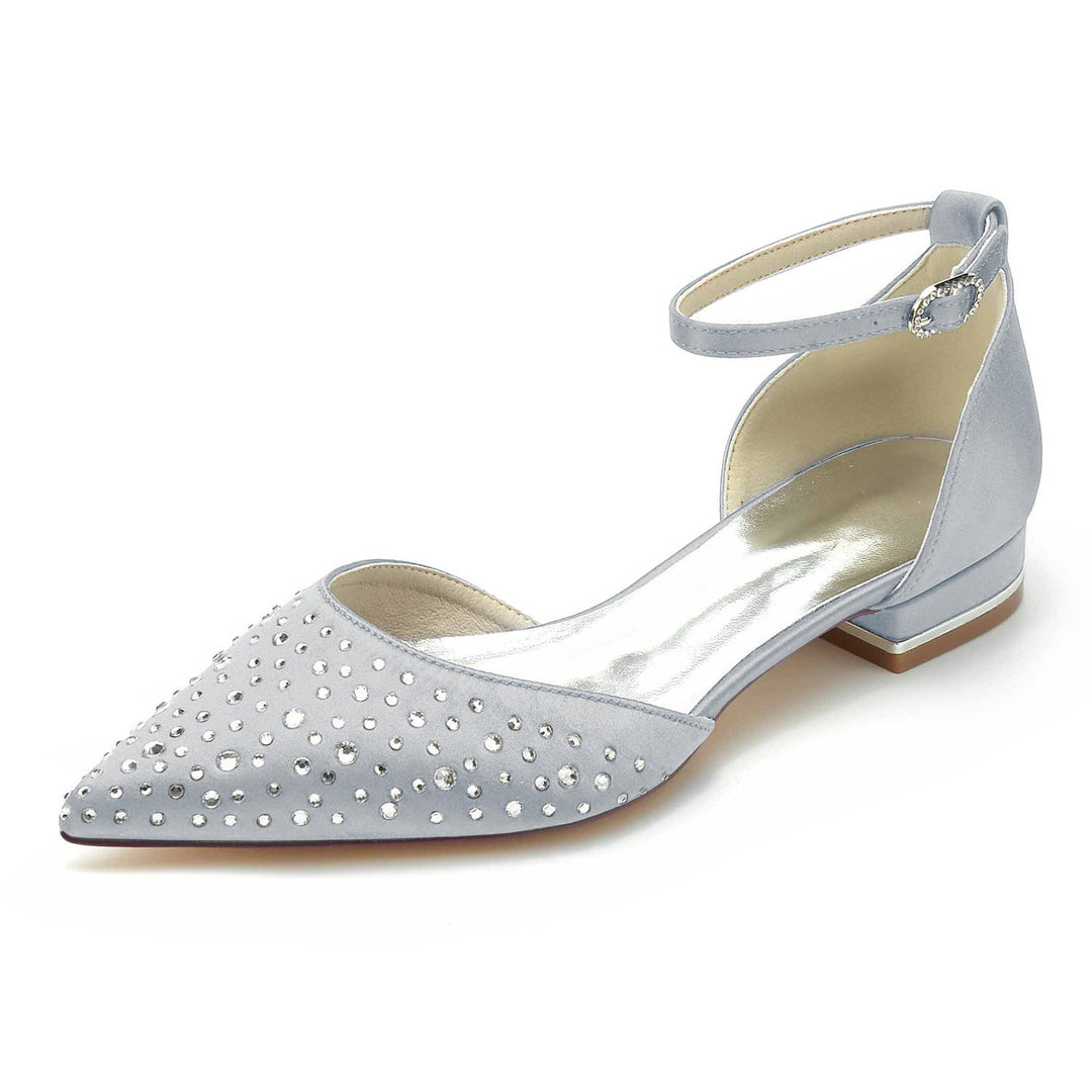 Chaussures de Mariée à Bout Pointu et Mini Cristal pour Femmes