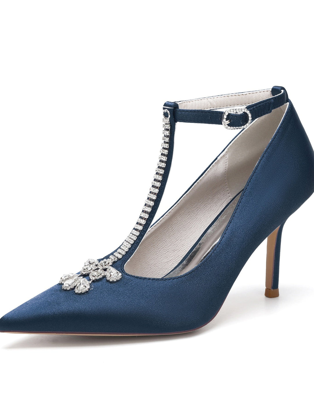Chaussures de Mariage pour Femmes, Chaussures de Demoiselle D'Honneur à Talon Aiguille et Bout Pointu avec Strass