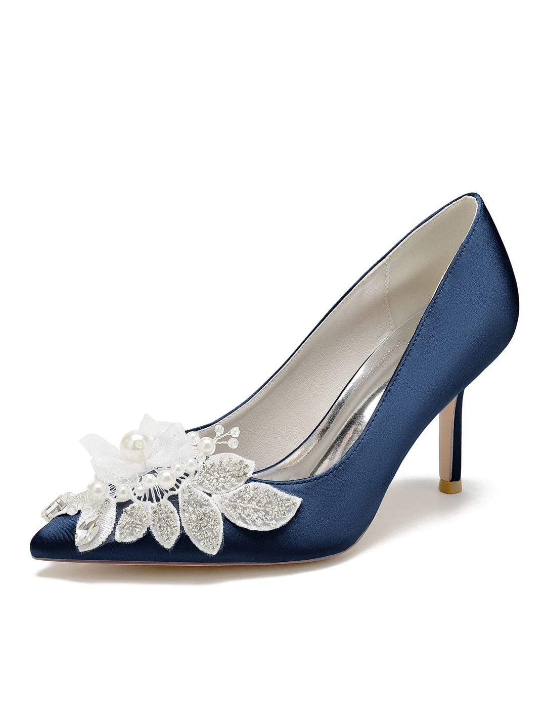 Chaussures de Mariage pour Femmes en Dentelle à Talons Hauts et à Bout Ouvert