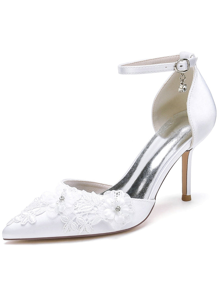 Chaussures de Demoiselle D'Honneur à Talon Aiguille et Bout Pointu pour Femmes