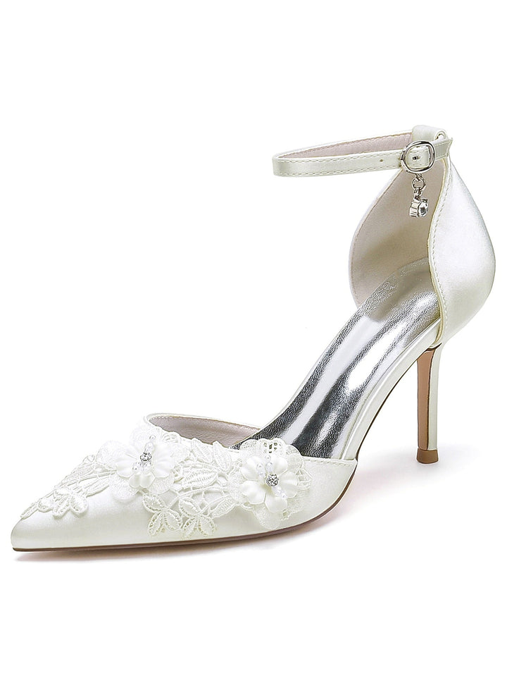 Chaussures de Demoiselle D'Honneur à Talon Aiguille et Bout Pointu pour Femmes