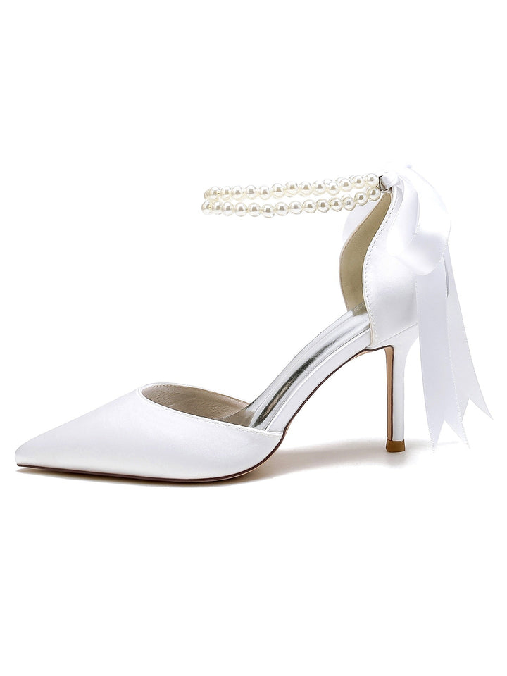 Chaussures de Mariage pour Femmes, Chaussures de Demoiselle D'Honneur à Bout Pointu et à Talons Hauts
