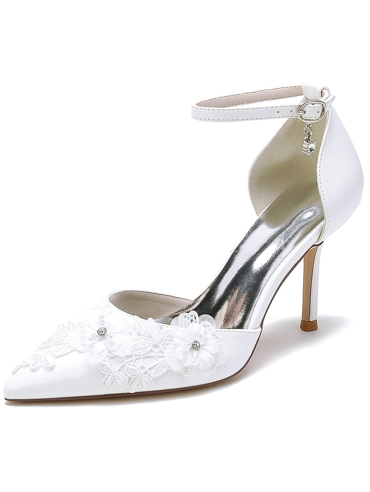 Chaussures de Demoiselle D'Honneur à Talon Aiguille et Bout Pointu pour Femmes