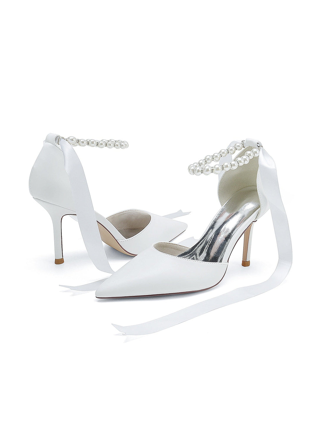 Chaussures de Mariage pour Femmes, Chaussures de Demoiselle D'Honneur à Talons Hauts et Bout Pointu