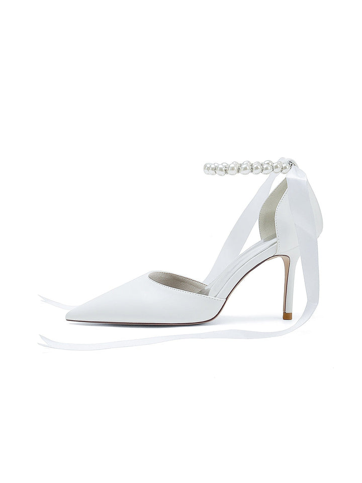 Chaussures de Mariage pour Femmes, Chaussures de Demoiselle D'Honneur à Talons Hauts et Bout Pointu
