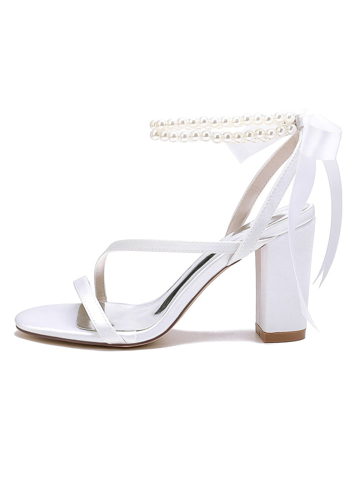 Chaussures de Mariage pour Femmes Chaussures de Demoiselle D'Honneur à Talons Hauts avec Perles