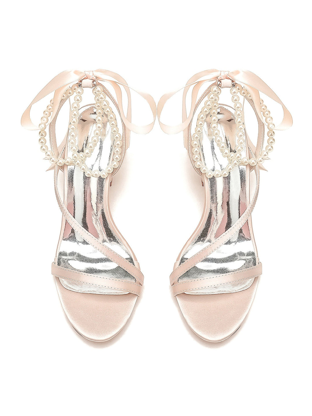 Chaussures de Mariage pour Femmes Chaussures de Demoiselle D'Honneur à Talons Hauts avec Perles