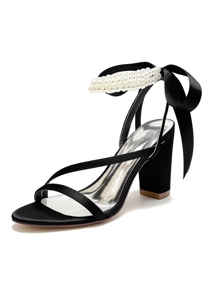 Chaussures de Mariage pour Femmes Chaussures de Demoiselle D'Honneur à Talons Hauts avec Perles