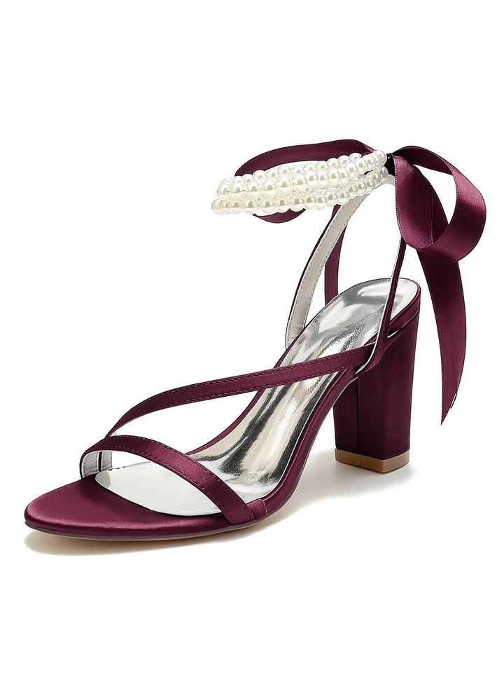 Chaussures de Mariage pour Femmes Chaussures de Demoiselle D'Honneur à Talons Hauts avec Perles