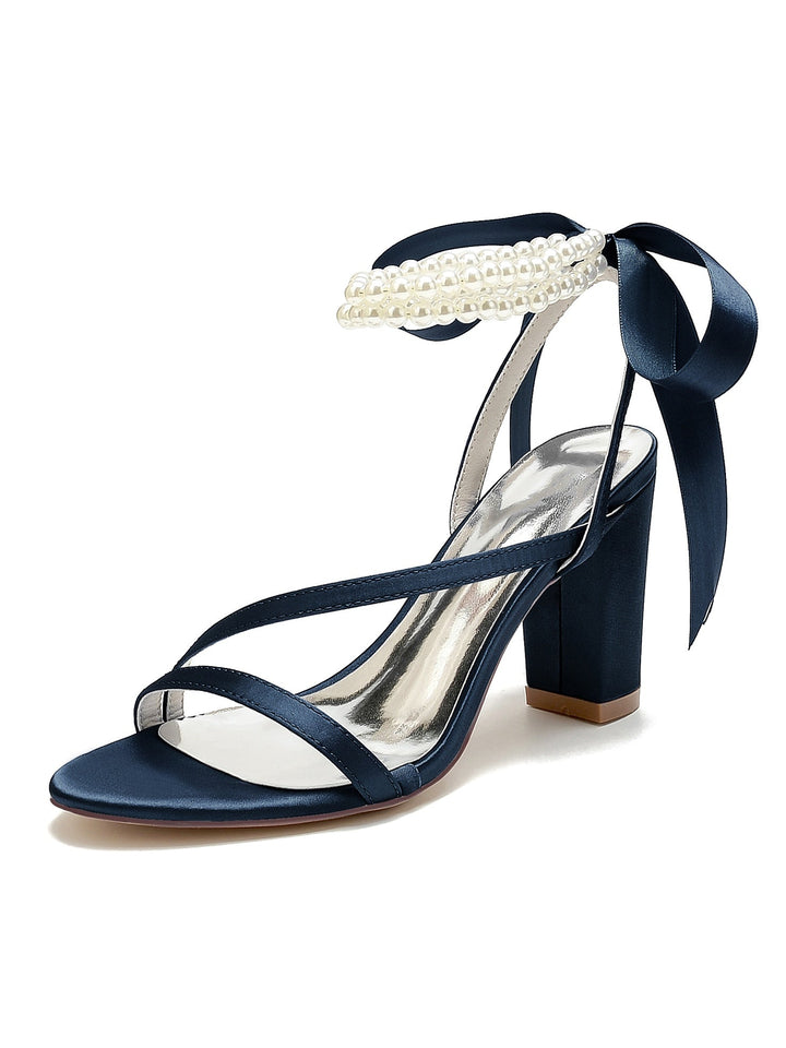 Chaussures de Mariage pour Femmes Chaussures de Demoiselle D'Honneur à Talons Hauts avec Perles