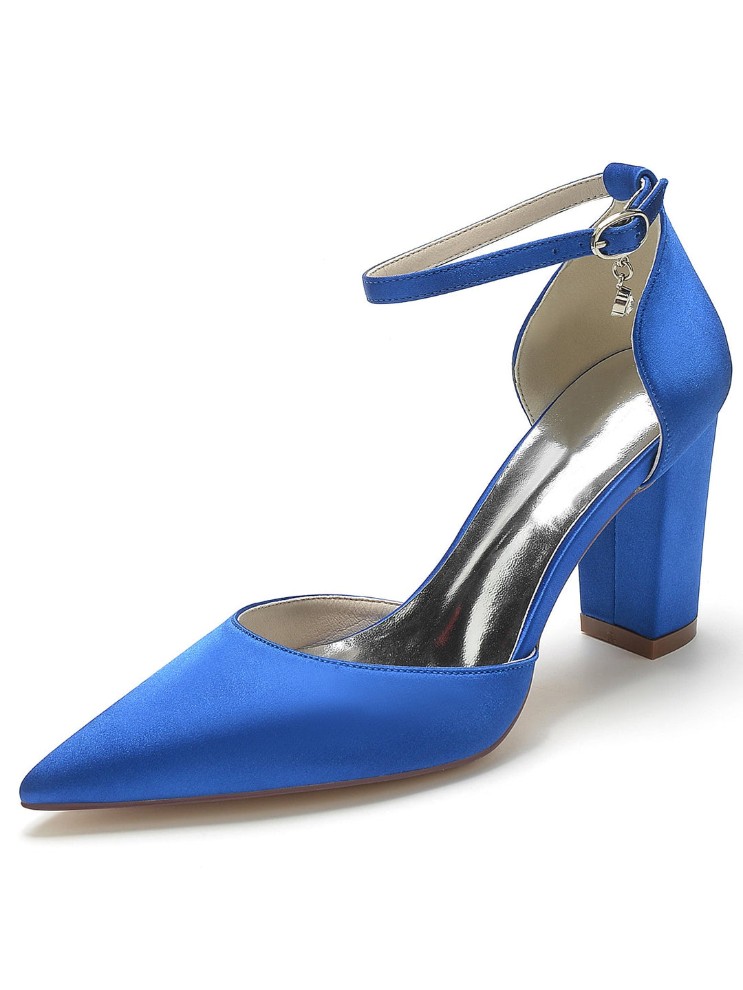 Chaussures de Mariée à Talons Hauts et Bout Pointu avec Strass pour Femmes