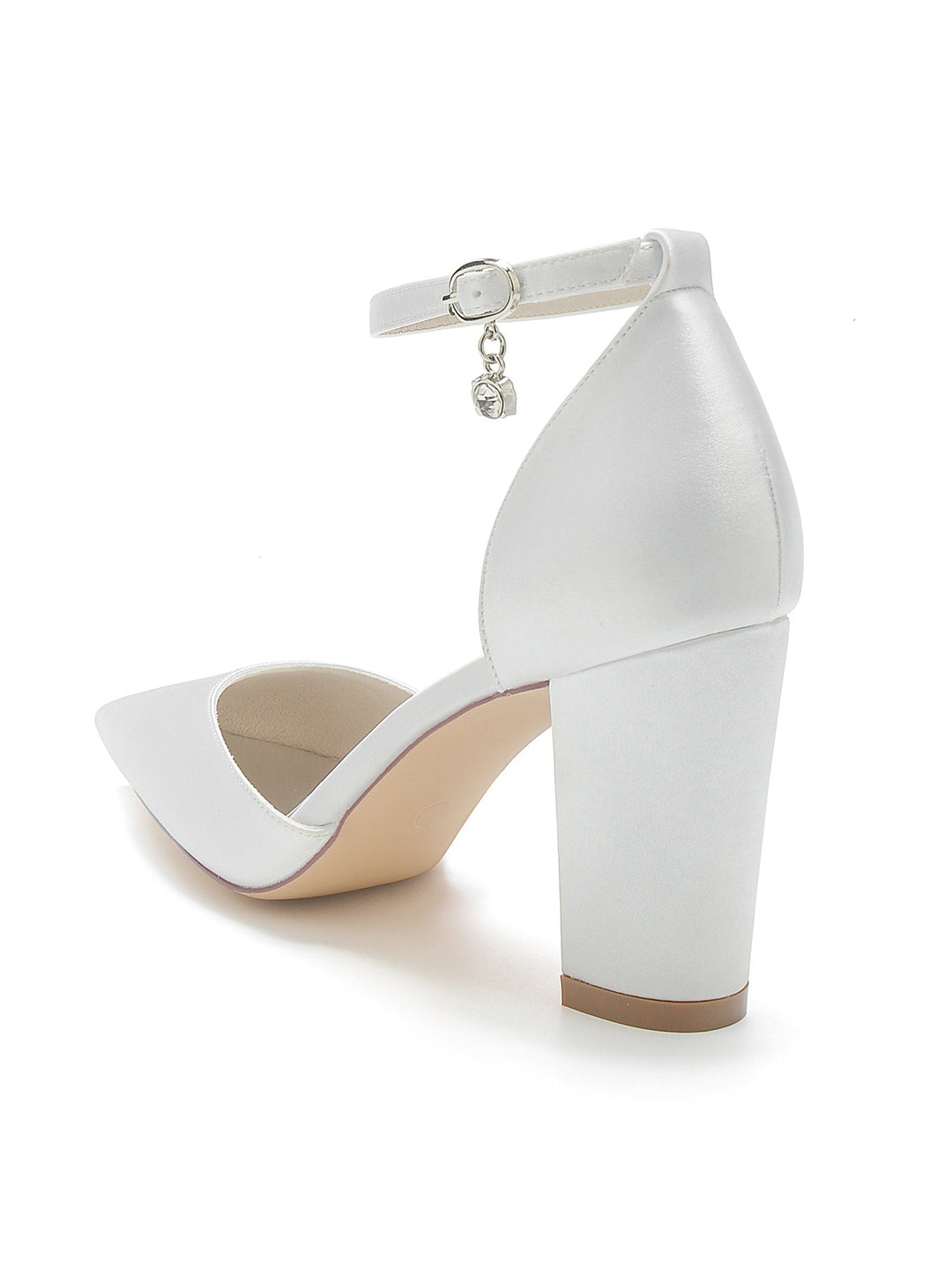 Chaussures de Mariée à Talons Hauts et Bout Pointu avec Strass pour Femmes