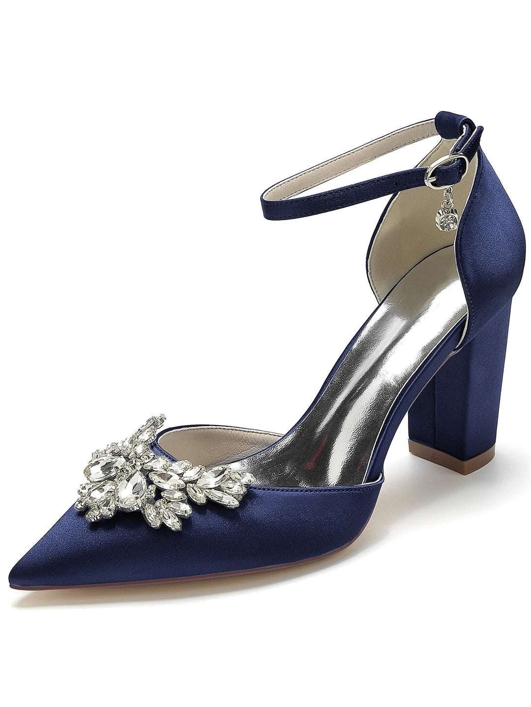 Chaussures de Demoiselle D'Honneur à Talons Hauts et Bout Pointu en Strass pour Femmes