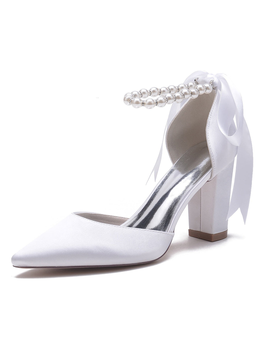 Chaussures de Mariage pour Femmes, Chaussures de Demoiselle D'Honneur à Talons Hauts et Bout Pointu avec Strass