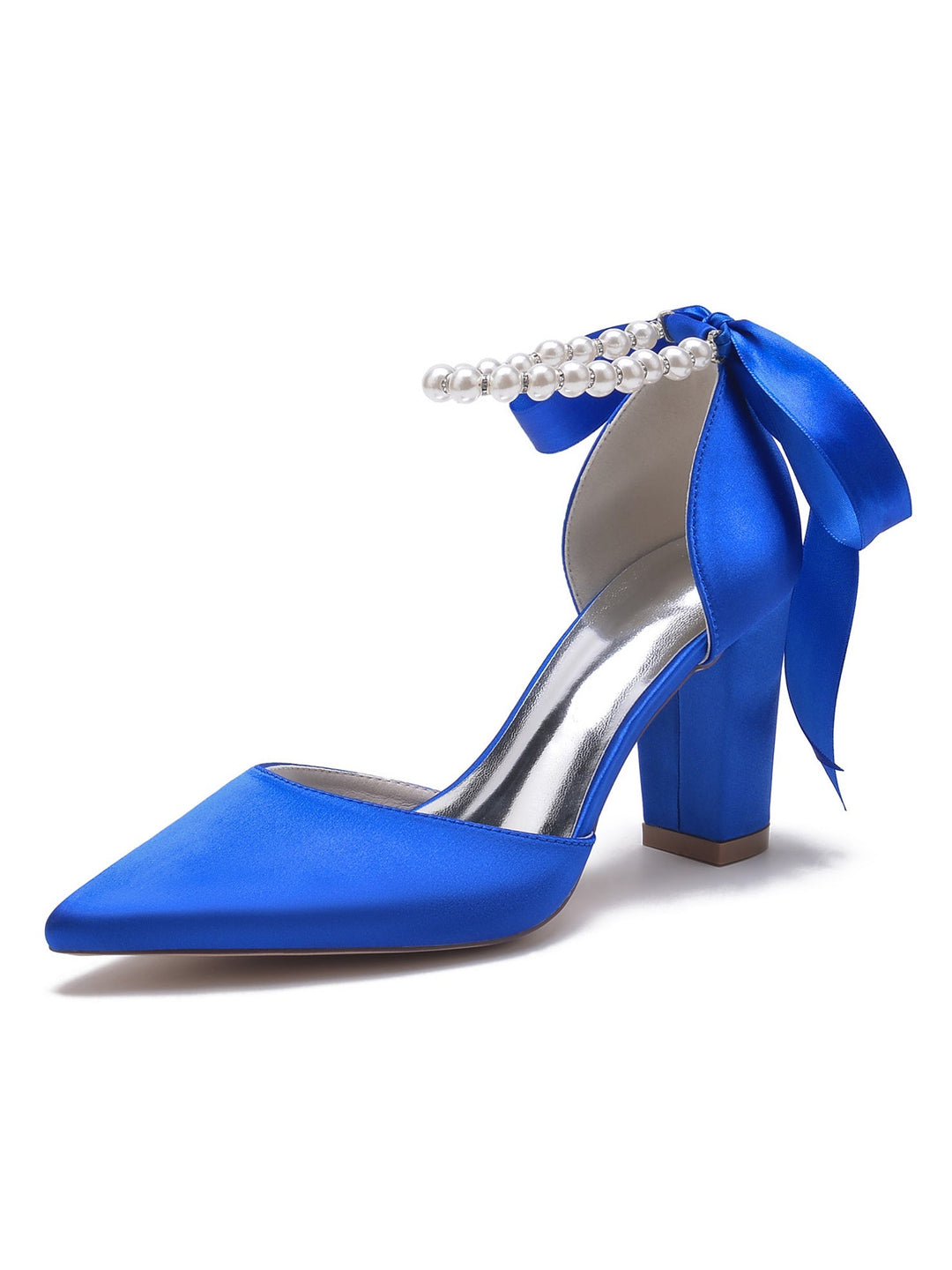 Chaussures de Mariage pour Femmes, Chaussures de Demoiselle D'Honneur à Talons Hauts et Bout Pointu avec Strass