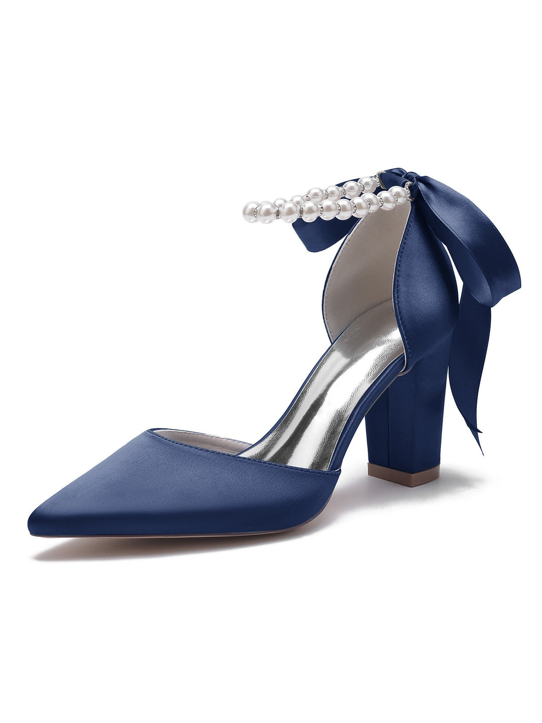 Chaussures de Mariage pour Femmes, Chaussures de Demoiselle D'Honneur à Talons Hauts et Bout Pointu avec Strass