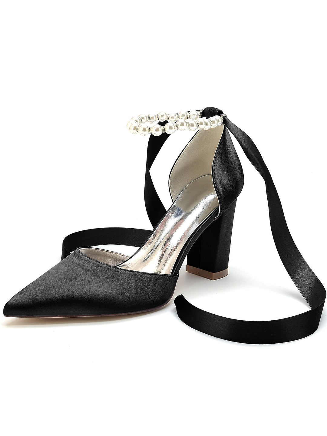 Chaussures de Mariage pour Femmes, Chaussures de Demoiselle D'Honneur à Talons Hauts et Bout Pointu avec Strass