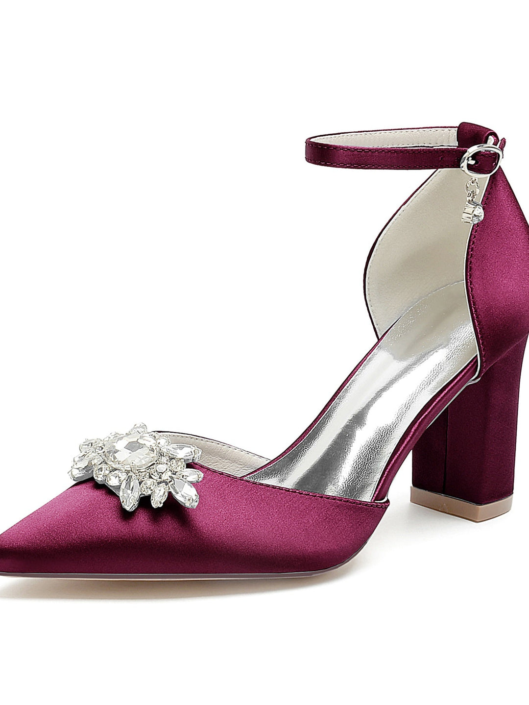 Chaussures de Mariage pour Femmes Chaussures de Mariée à Talons Hauts et Bout Pointu avec Strass