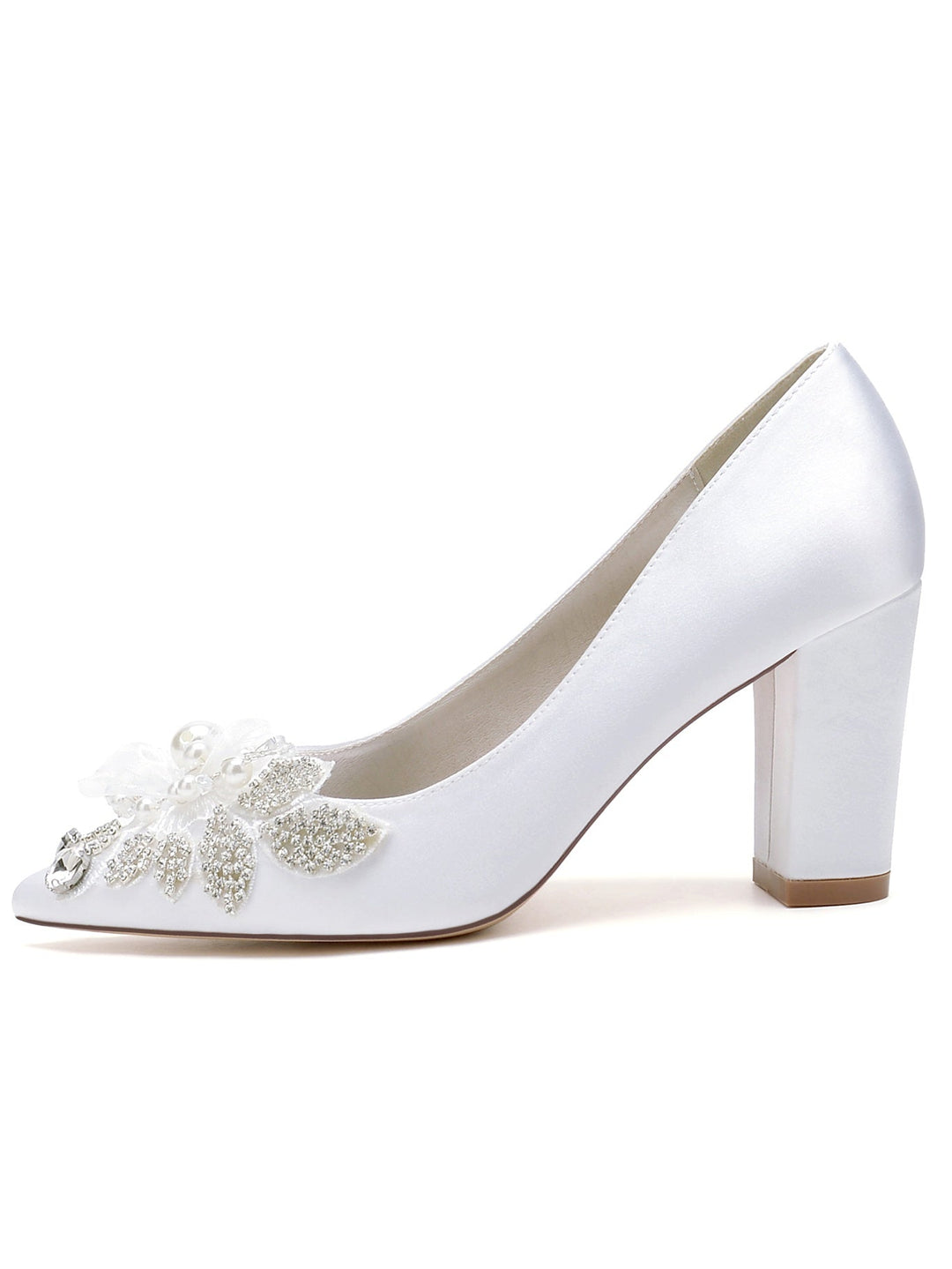Chaussures de Mariage pour Femmes en Dentelle à Talons Hauts et Bout Pointu pour Demoiselles D'Honneur