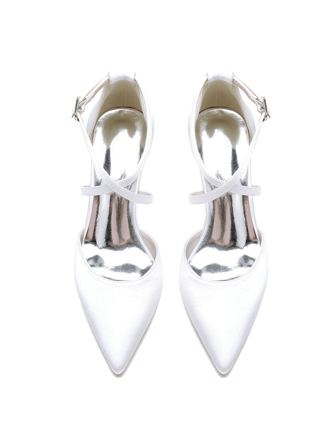 Chaussures de Mariage pour Femmes Chaussures de Mariée à Talons Hauts et Bout Pointu avec Strass