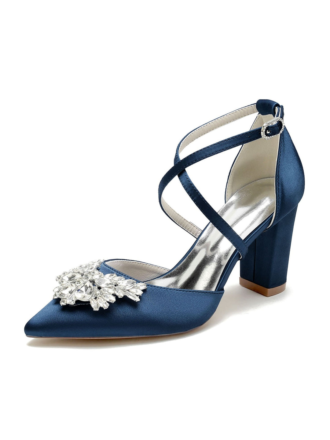 Chaussures de Mariage pour Femmes Chaussures de Mariée à Talons Hauts et Bout Pointu avec Strass
