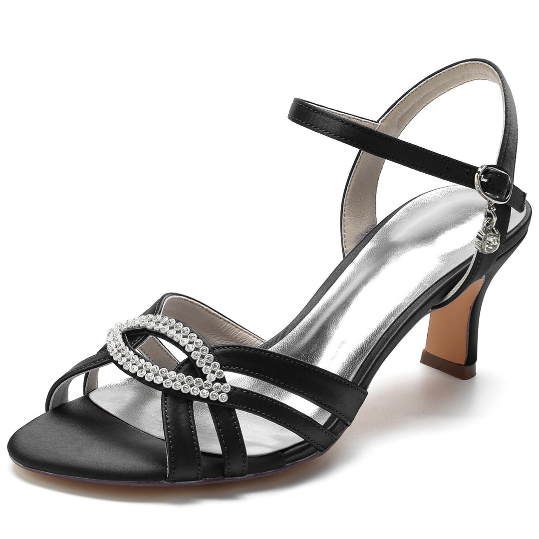 Chaussures de Mariage pour Femmes avec Cristaux Scintillants et Bride à la Cheville