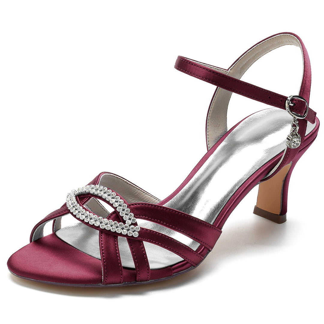Chaussures de Mariage pour Femmes avec Cristaux Scintillants et Bride à la Cheville
