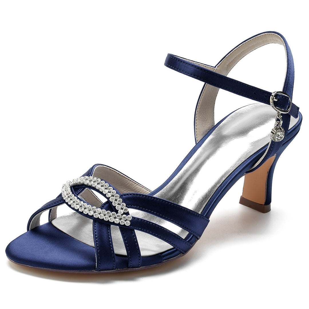 Chaussures de Mariage pour Femmes avec Cristaux Scintillants et Bride à la Cheville