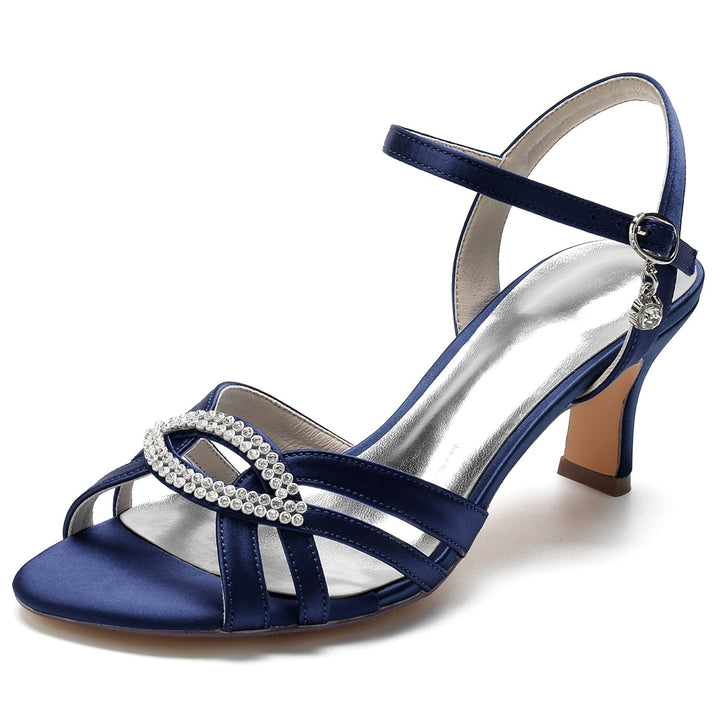Chaussures de Mariage pour Femmes avec Cristaux Scintillants et Bride à la Cheville