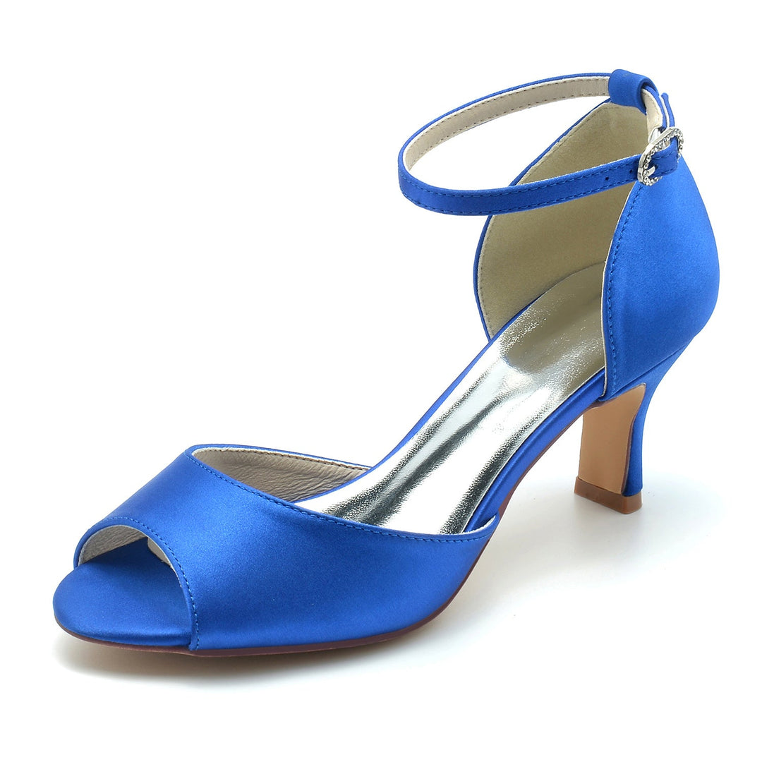 Chaussures de Mariage pour Femmes avec Strass et Bout Ouvert et Bride à la Cheville Chaussures de Mariée Minimalistes
