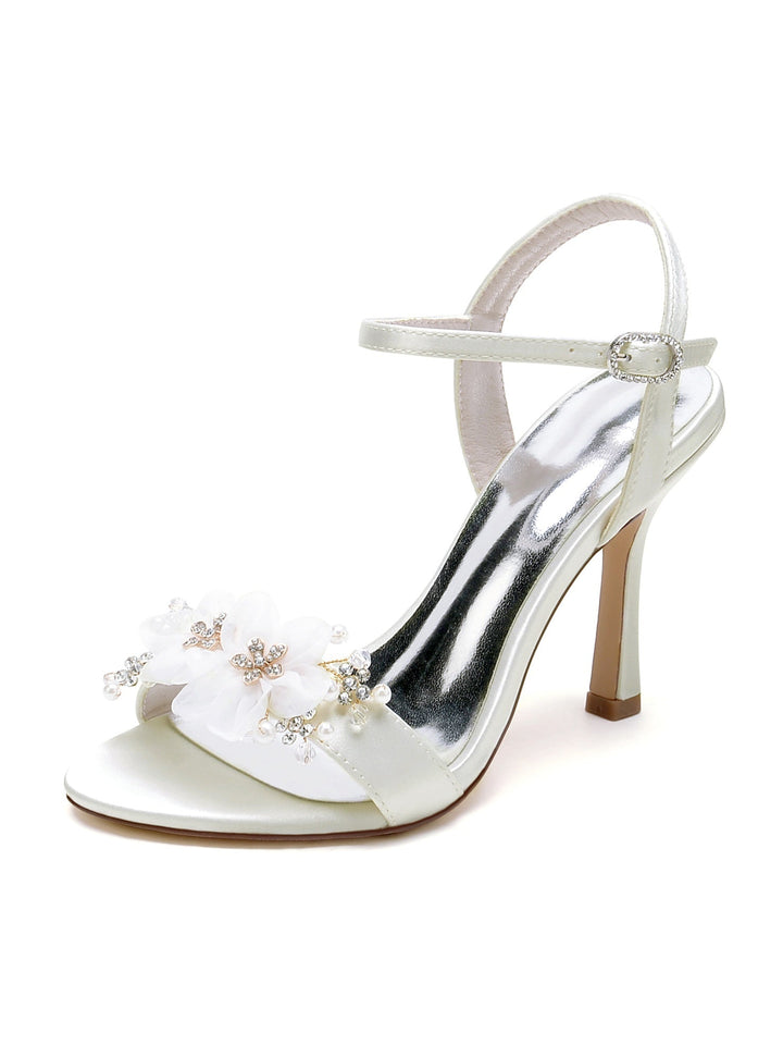 Chaussures de Mariage pour Femmes, Chaussures de Demoiselle D'Honneur à Talons Hauts et à Bout Ouvert