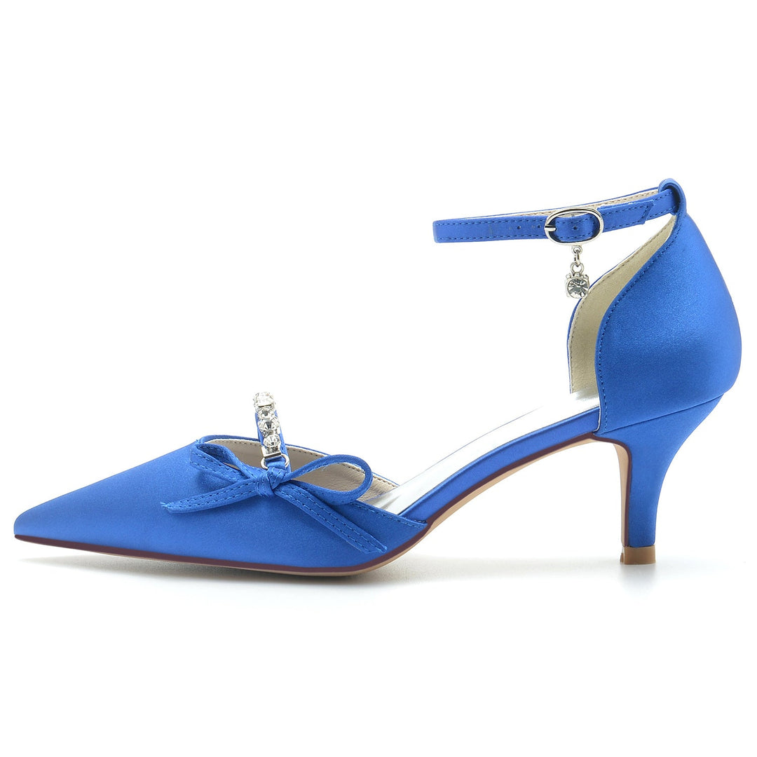 Chaussures de Mariage pour Femmes avec Nœud en Strass et Bout Pointu