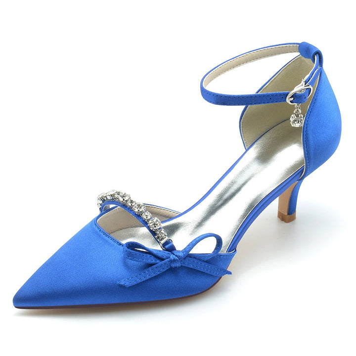 Chaussures de Mariage pour Femmes avec Nœud en Strass et Bout Pointu