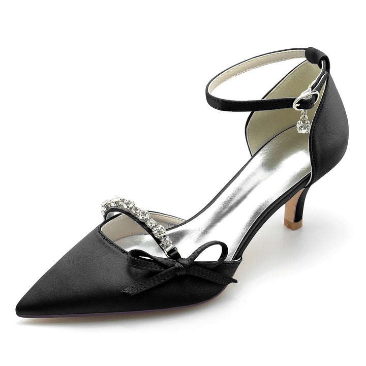 Chaussures de Mariage pour Femmes avec Nœud en Strass et Bout Pointu