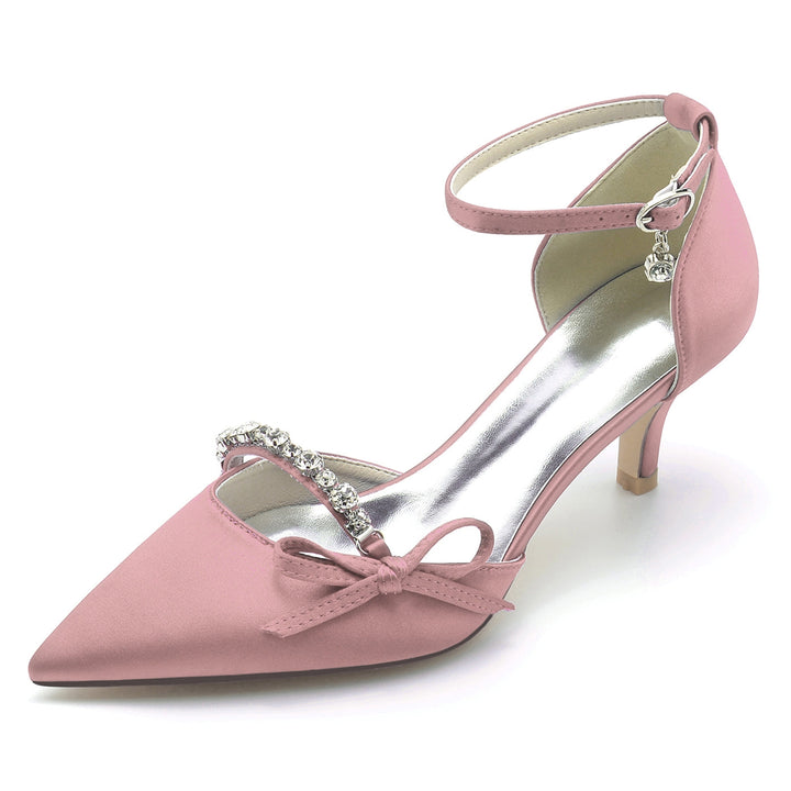 Chaussures de Mariage pour Femmes avec Nœud en Strass et Bout Pointu